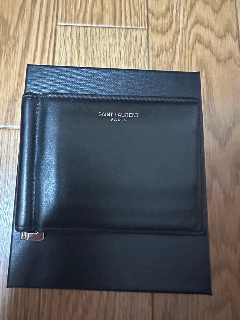 SAINT LAURENT マネークリップ 黒 レザー