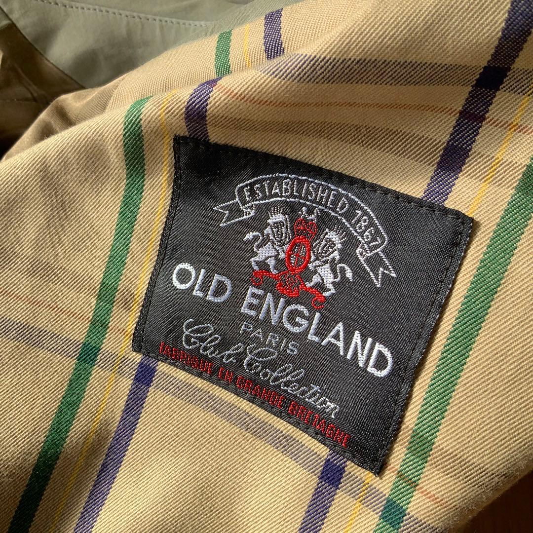 OLD ENGLANDオールドイングランド バルカラーコート 36英国製 カーキ