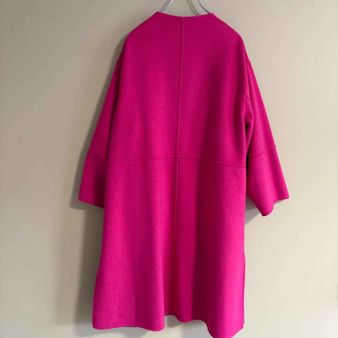 SIMPLICITE ピンク ブラウン　ロングコート リバーシブル　F