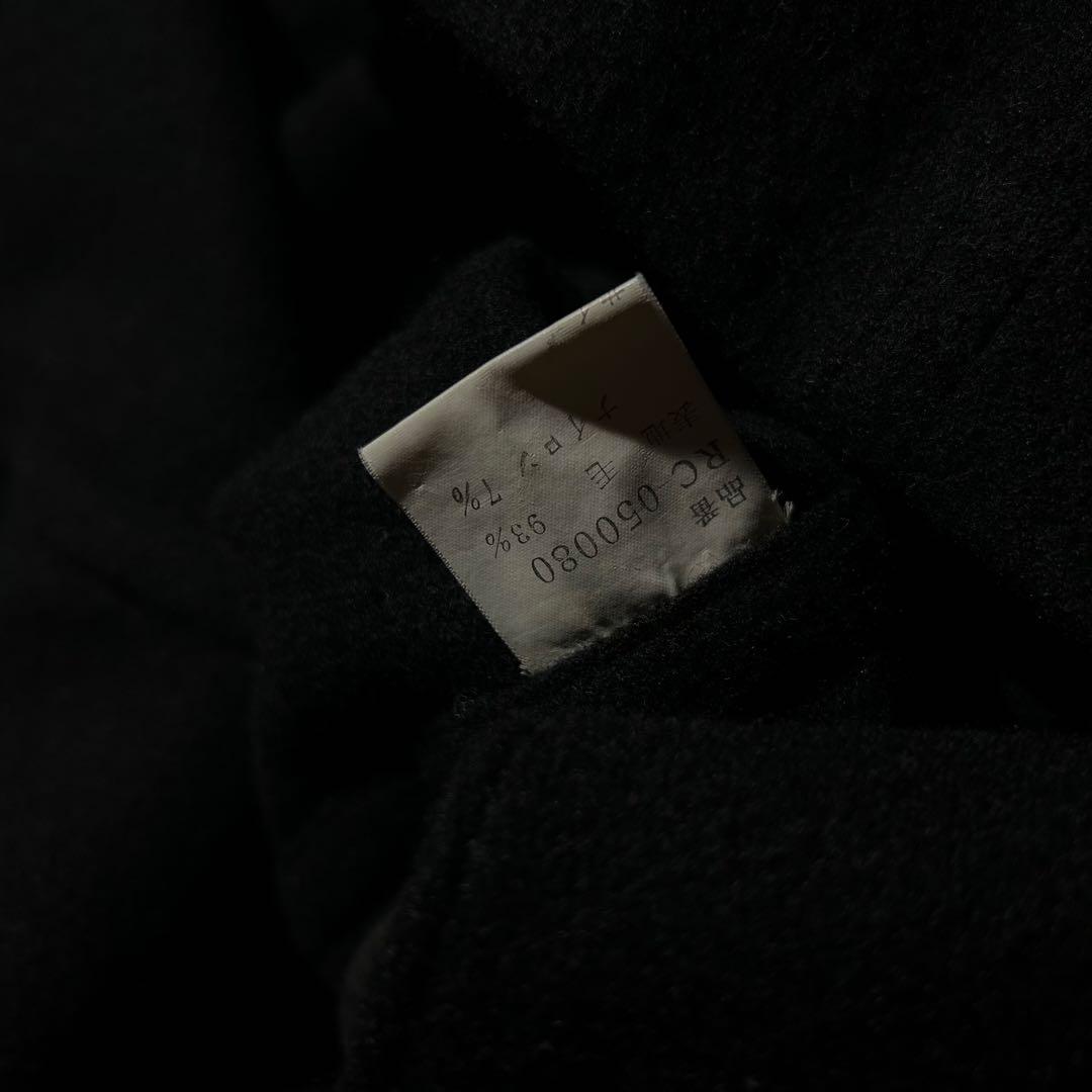 希少 80s ARCHIVE リブカフスウールオーバーコート 黒 黒の衝撃 初期