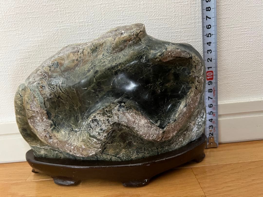 蛇石　天然石　パワーストーン　台座付き