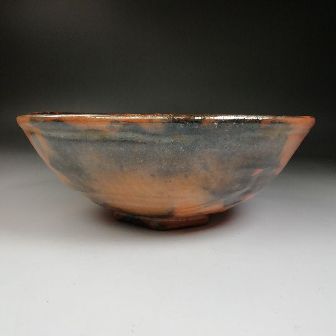 Ｔ９８６　嶋台茶碗　『赤楽茶碗』『金銀一双』『松楽 造』　共箱　茶道具