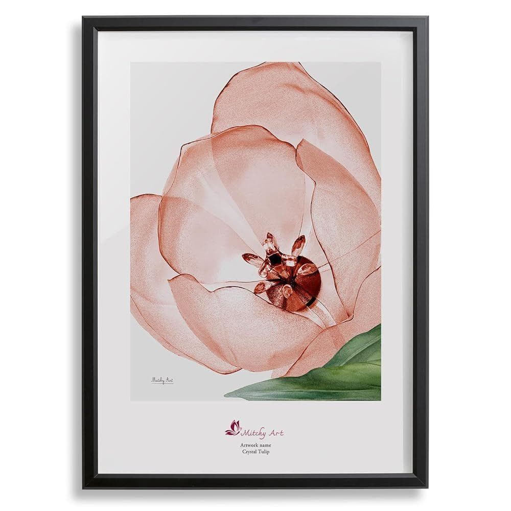 絵画「クリスタルチューリップ」 壁掛け A3 額入り