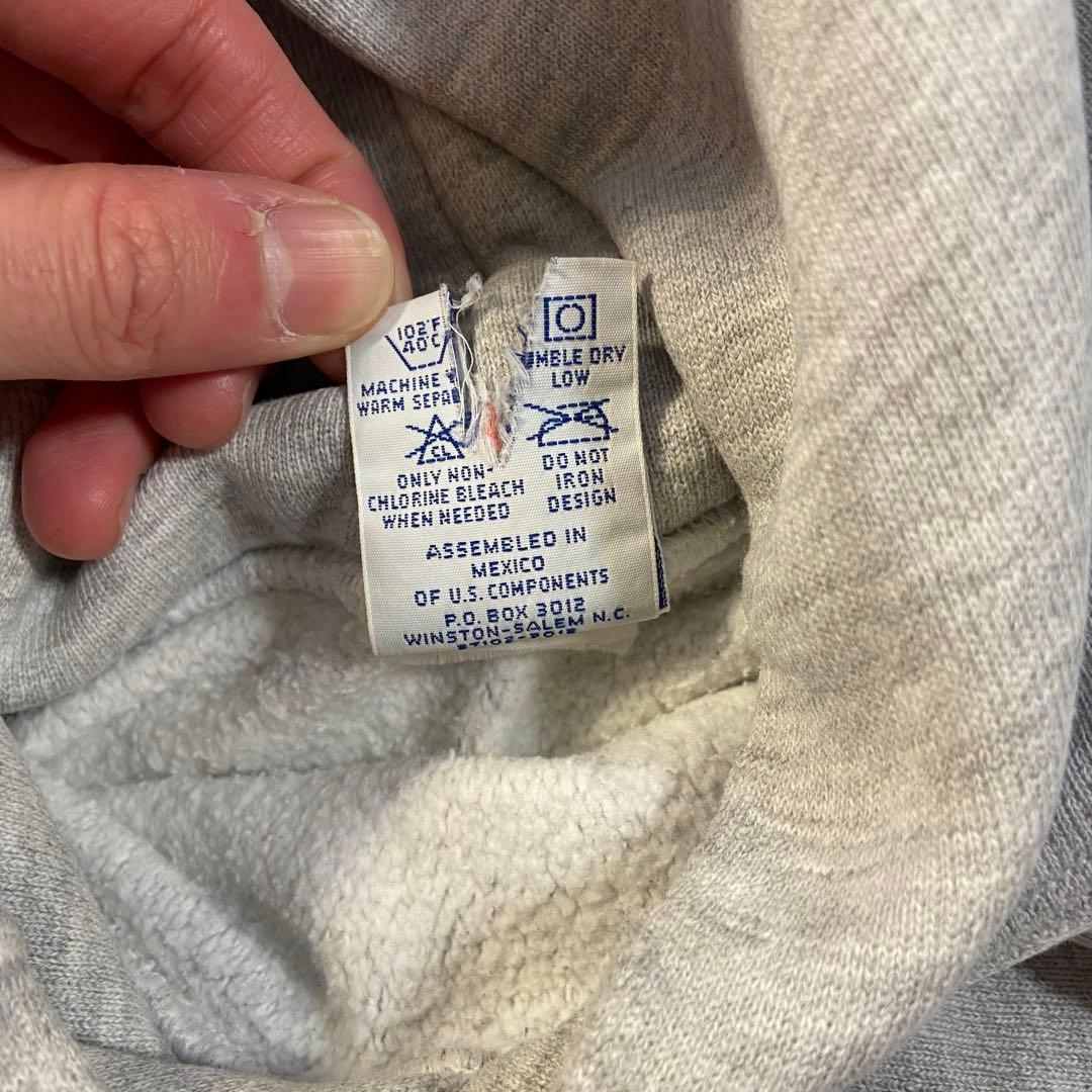 90s Champion リバースウィーブ 目無し パーカー グレー 刺繍タグ