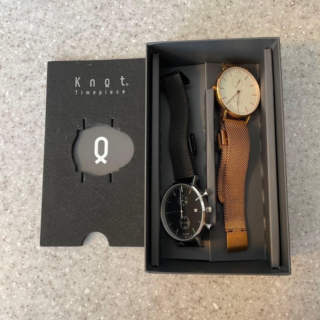 ✨大幅お値下げ✨knot ノット　ペアウォッチ　ブラック　ローズゴールド