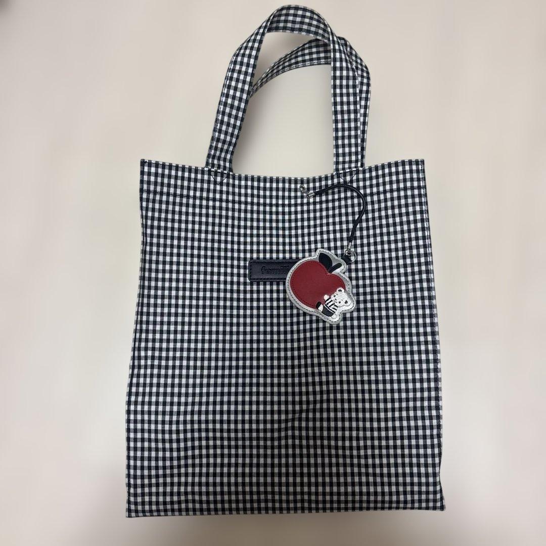 familiar ファミリア　トートバッグ 黒チェック