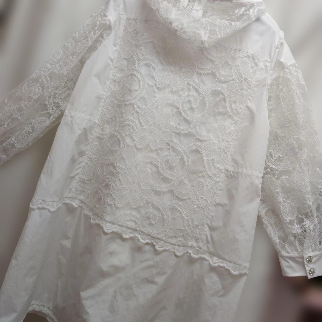 白レース仕立てコートサイズ42