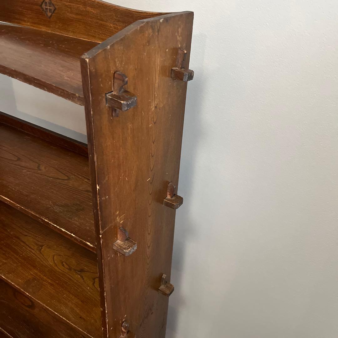 昭和レトロ　本棚　飾り棚　木製オープンシェルフ 4段 ブラウン