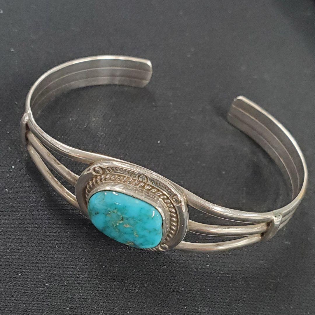 【週末のみ値下げ】ターコイズ シルバー バングル インディアンジュエリー
