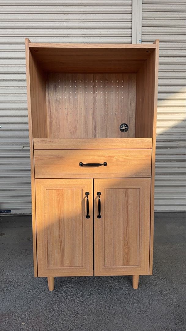 ニトリ　ナチュラル木製食器棚 2段棚付き