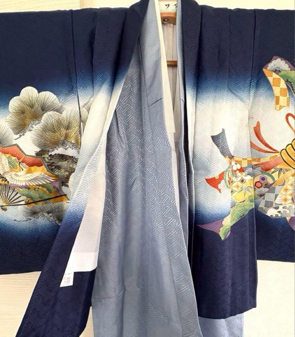 七五三 男の子 羽織り 着物 襦袢 3点セット 5歳男の子 日本製