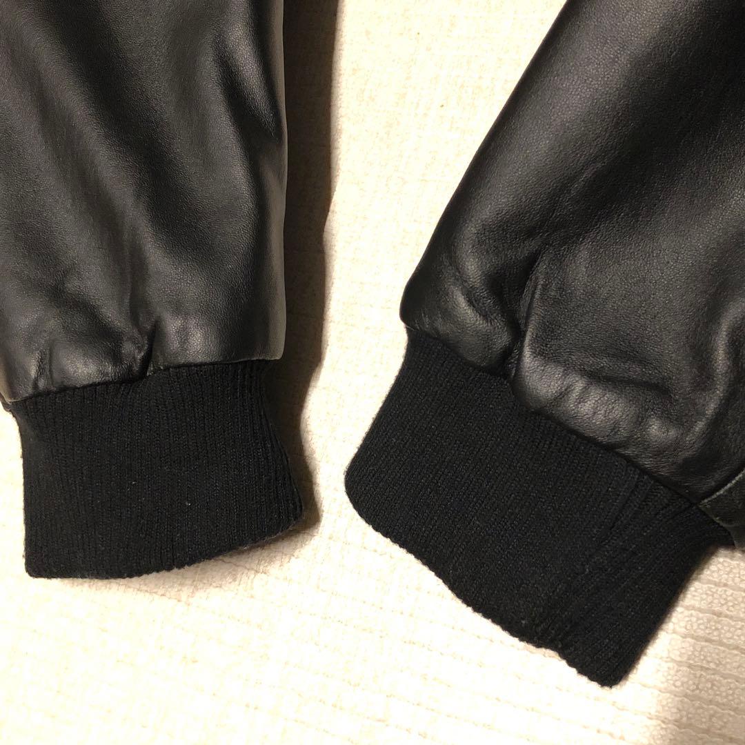 CWU-45P羊革ラムレザー短丈フライトジャケット黒赤MA-1 中綿 XL