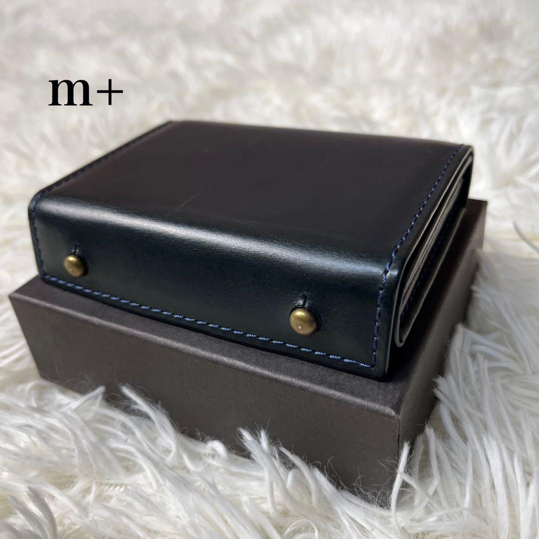 ｍ＋ ミッレフォッリエ IIP25 折り財布 本革 ダークネイビー