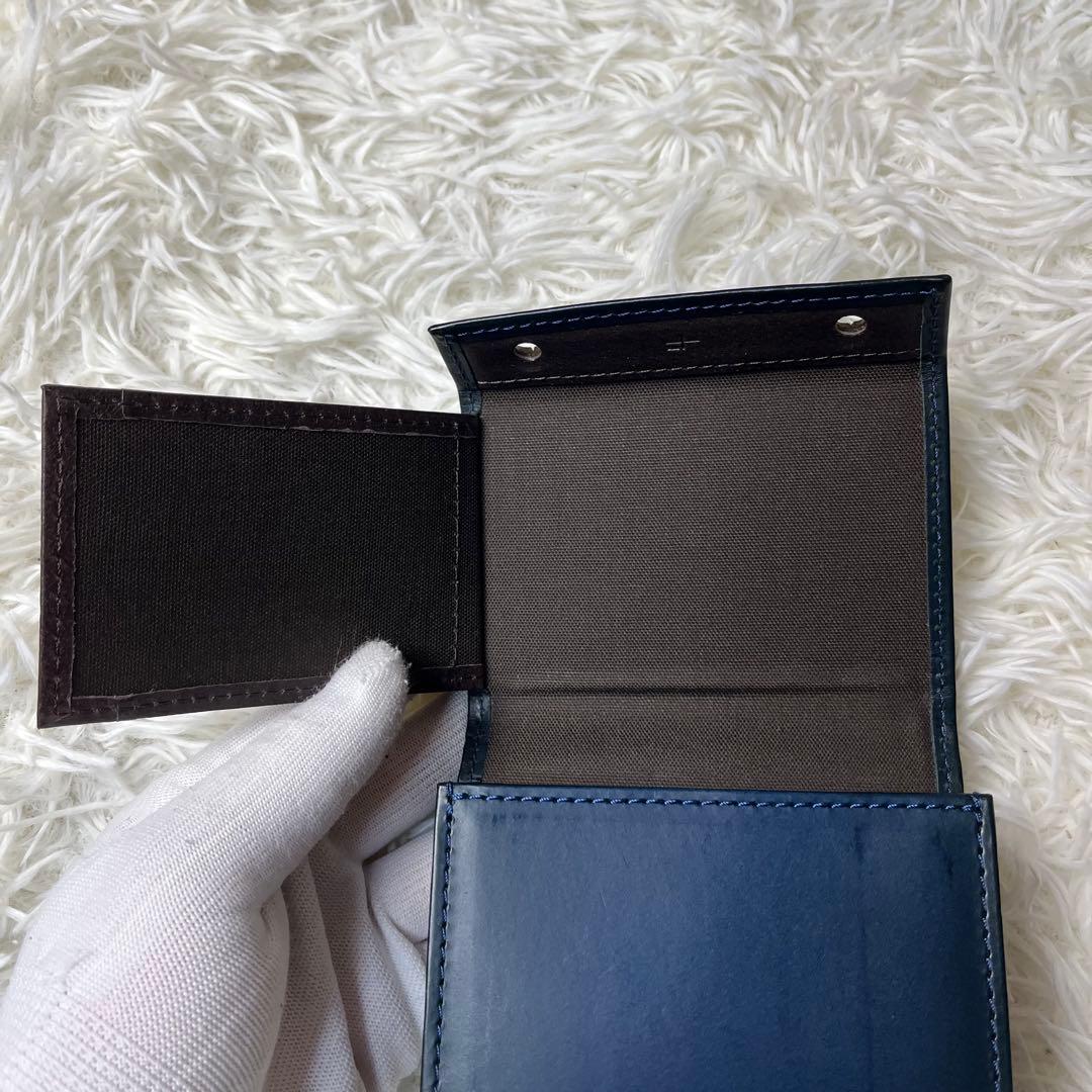 ｍ＋ ミッレフォッリエ IIP25 折り財布 本革 ダークネイビー