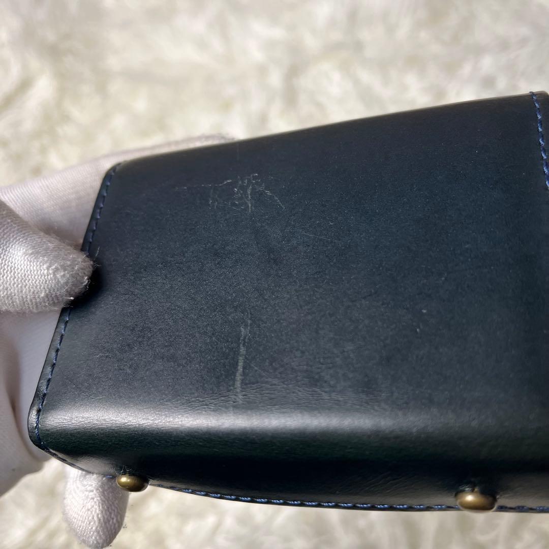 ｍ＋ ミッレフォッリエ IIP25 折り財布 本革 ダークネイビー