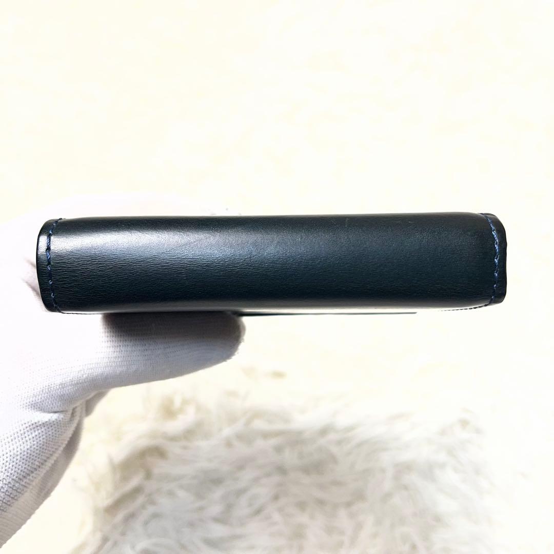 ｍ＋ ミッレフォッリエ IIP25 折り財布 本革 ダークネイビー