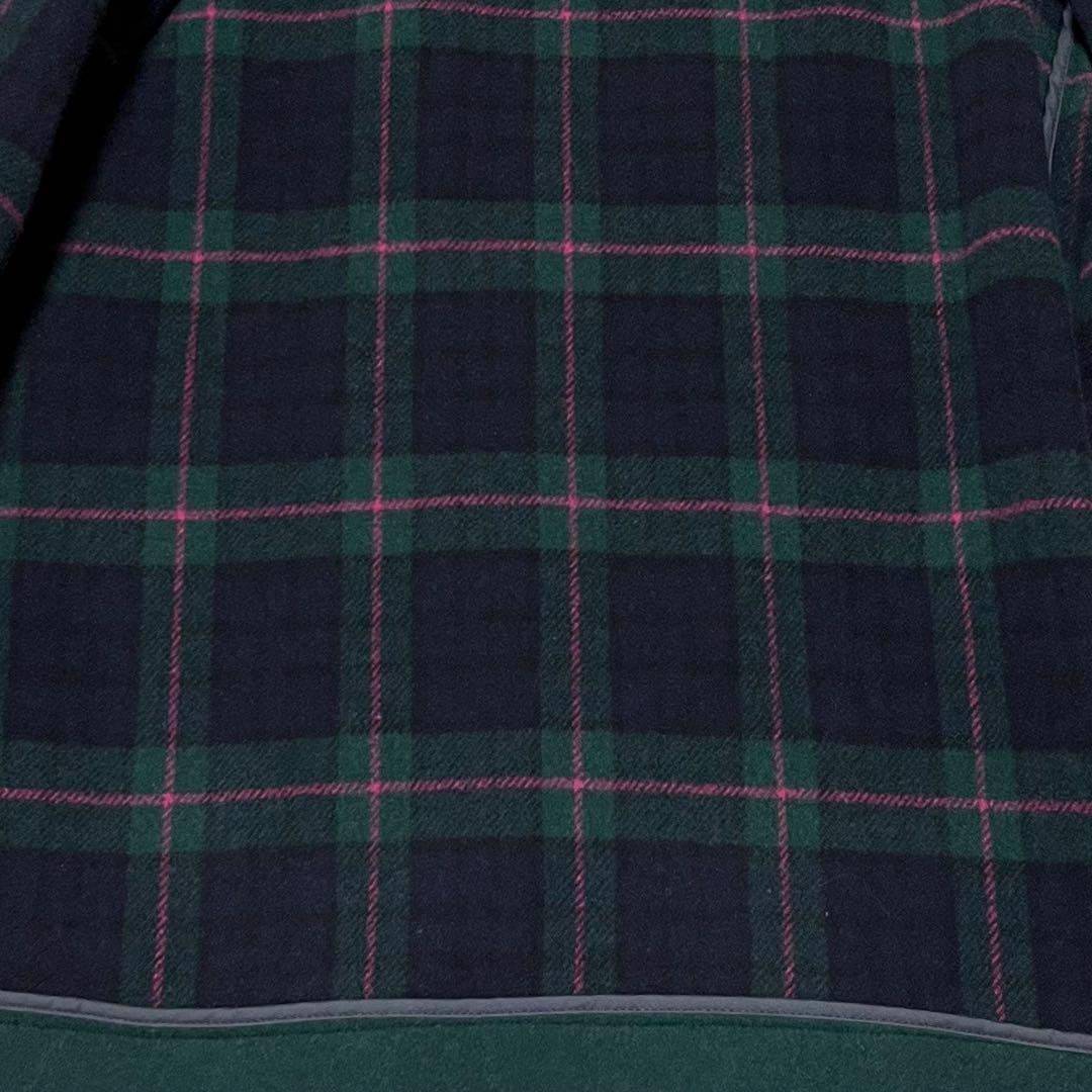 未使用級　イーストボーイ　バロンブロッサ　ダッフルコート　チェック　緑　M L