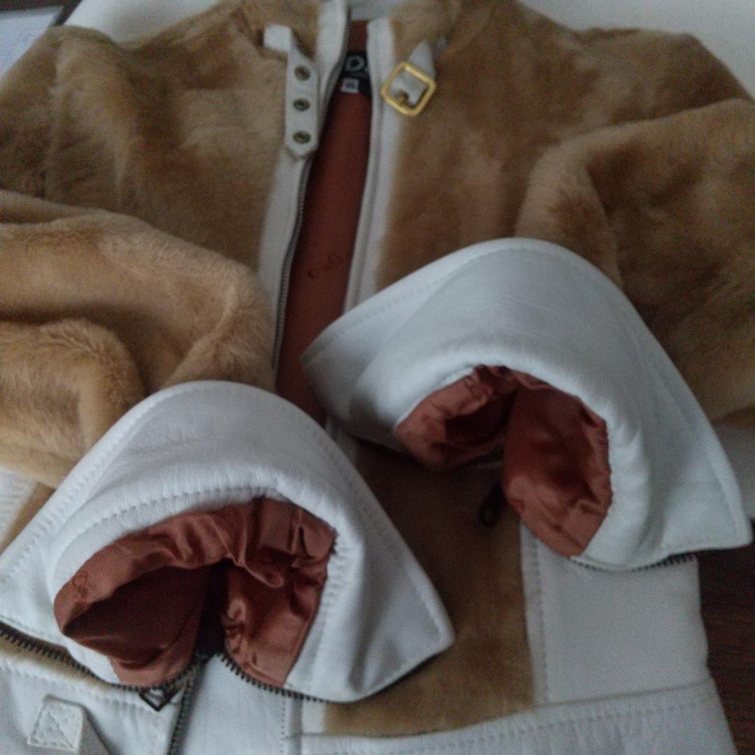 【美品】D&G ドルチェ＆ガッバーナ レザージャケット　ライダース ホワイト