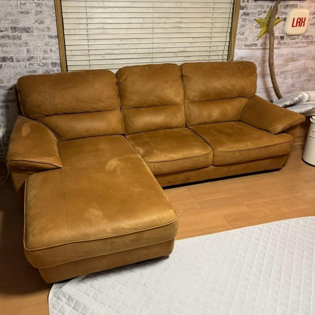 ① レザーテックス　ソファー　3人掛け　2個口で購入必要