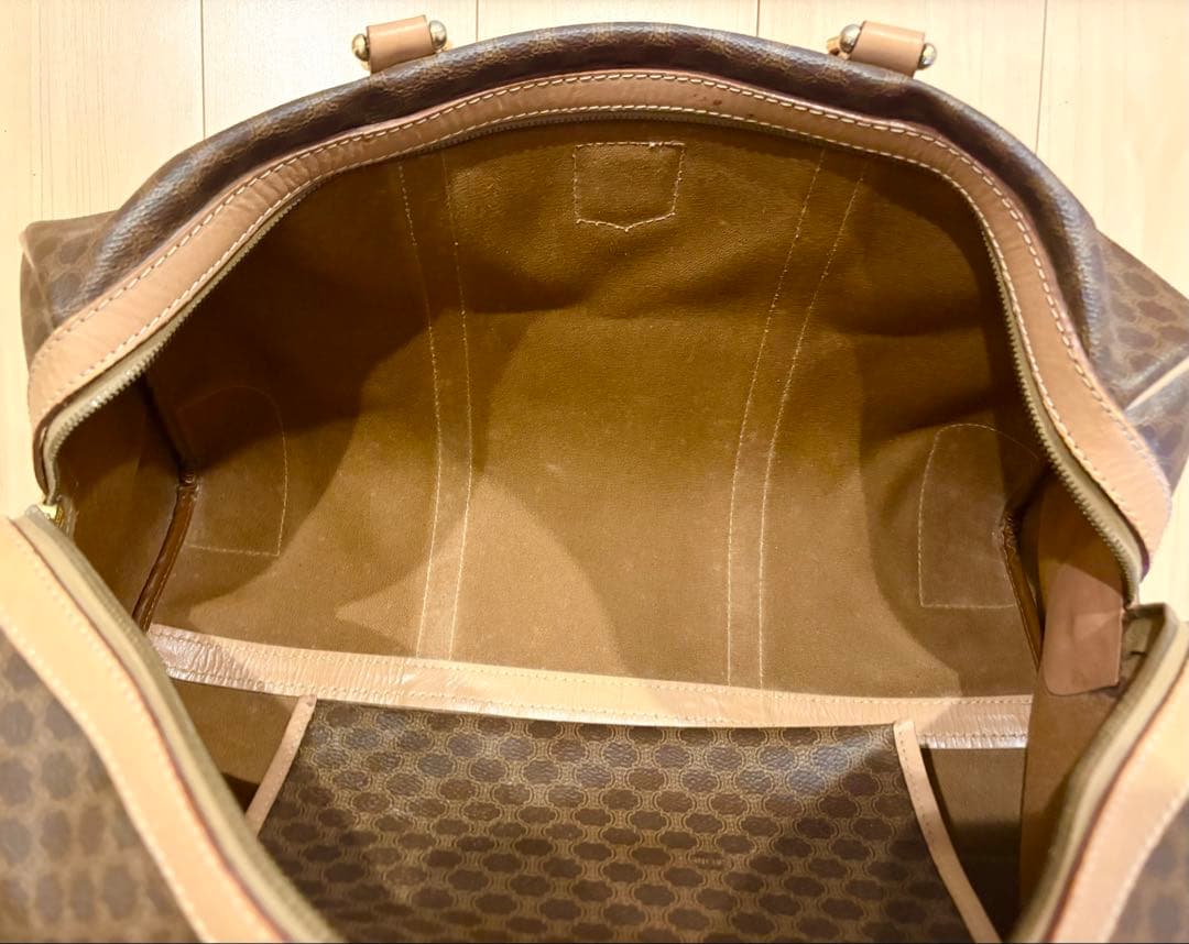 CELINE セリーヌ ボストンバッグ マカダム柄 オールドセリーヌ 鍵付き