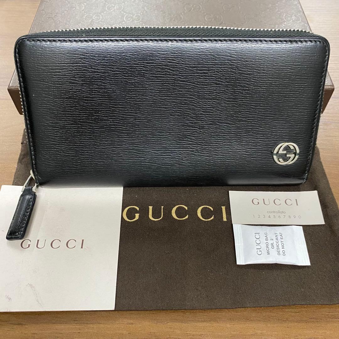 新品同様‼️グッチ　GUCCI 財布　長財布　シェリーライン　ラウンドファスナー