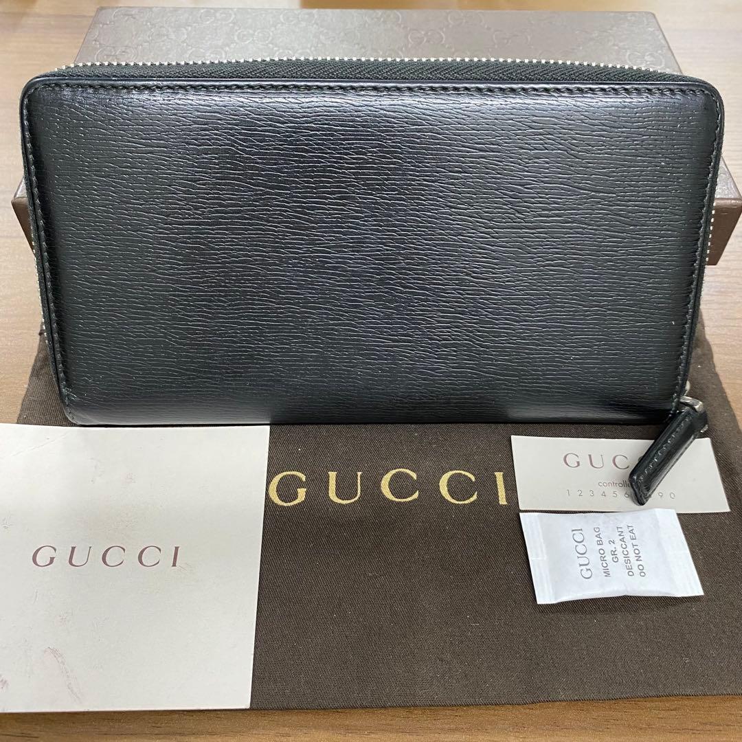 新品同様‼️グッチ　GUCCI 財布　長財布　シェリーライン　ラウンドファスナー