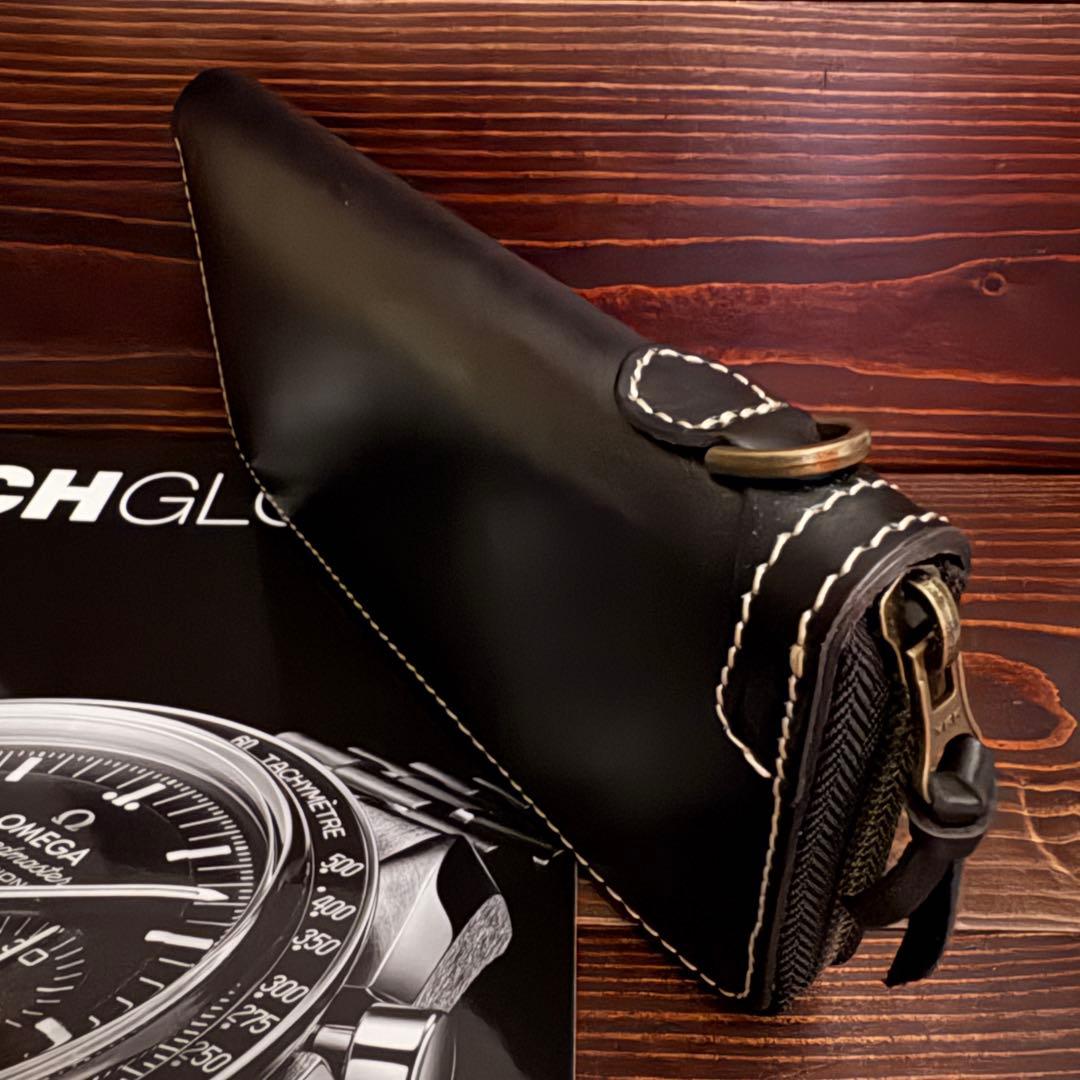 C21 栃木レザー【本革】無双 長財布 黒 Dカン YKK■ブラック バイカーズ