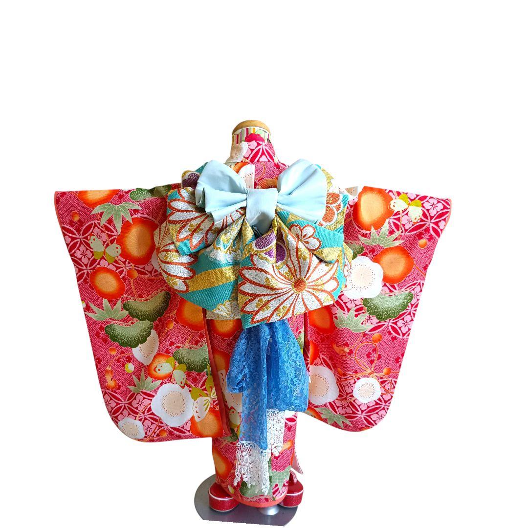 ブランド九重着物と作り帯☆七五三3歳フルセット