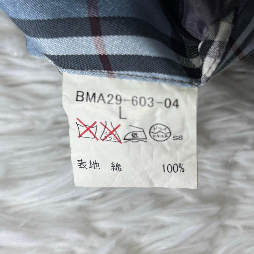 バーバリーブラックレーベル✨ノヴァチェックステンカラーコート グレー Lサイズ