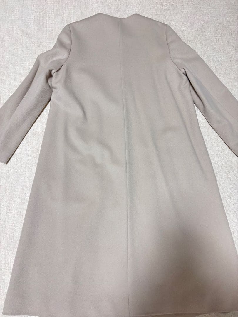 UNITEDALLOWS ロングコート　ノーカラーベルラインコート　ナチュラル