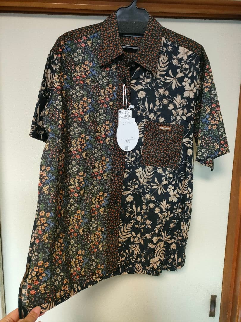 FUMIE TANAKA 花柄パッチワーク 半袖シャツ