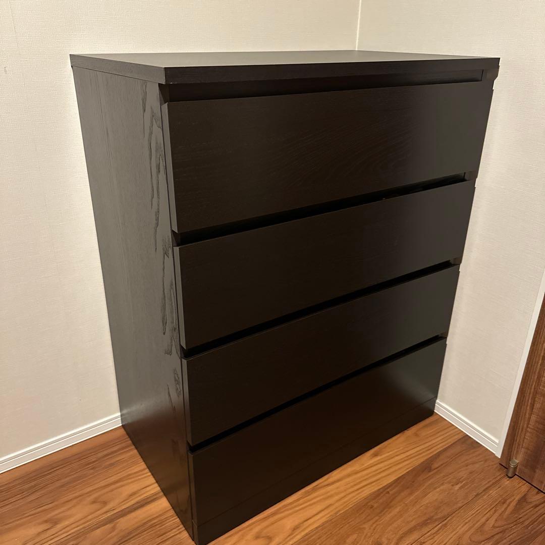 ★★送料込み★★ IKEA ブラック マルム　4段チェスト