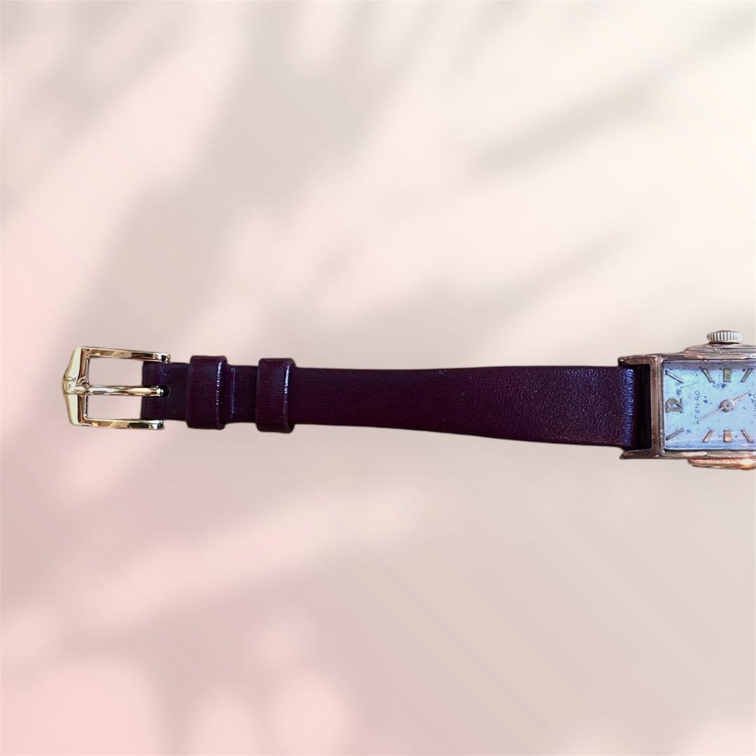 【K18金無垢/稼働品】DEN-RO スイス製 アンティーク腕時計 17石手巻き