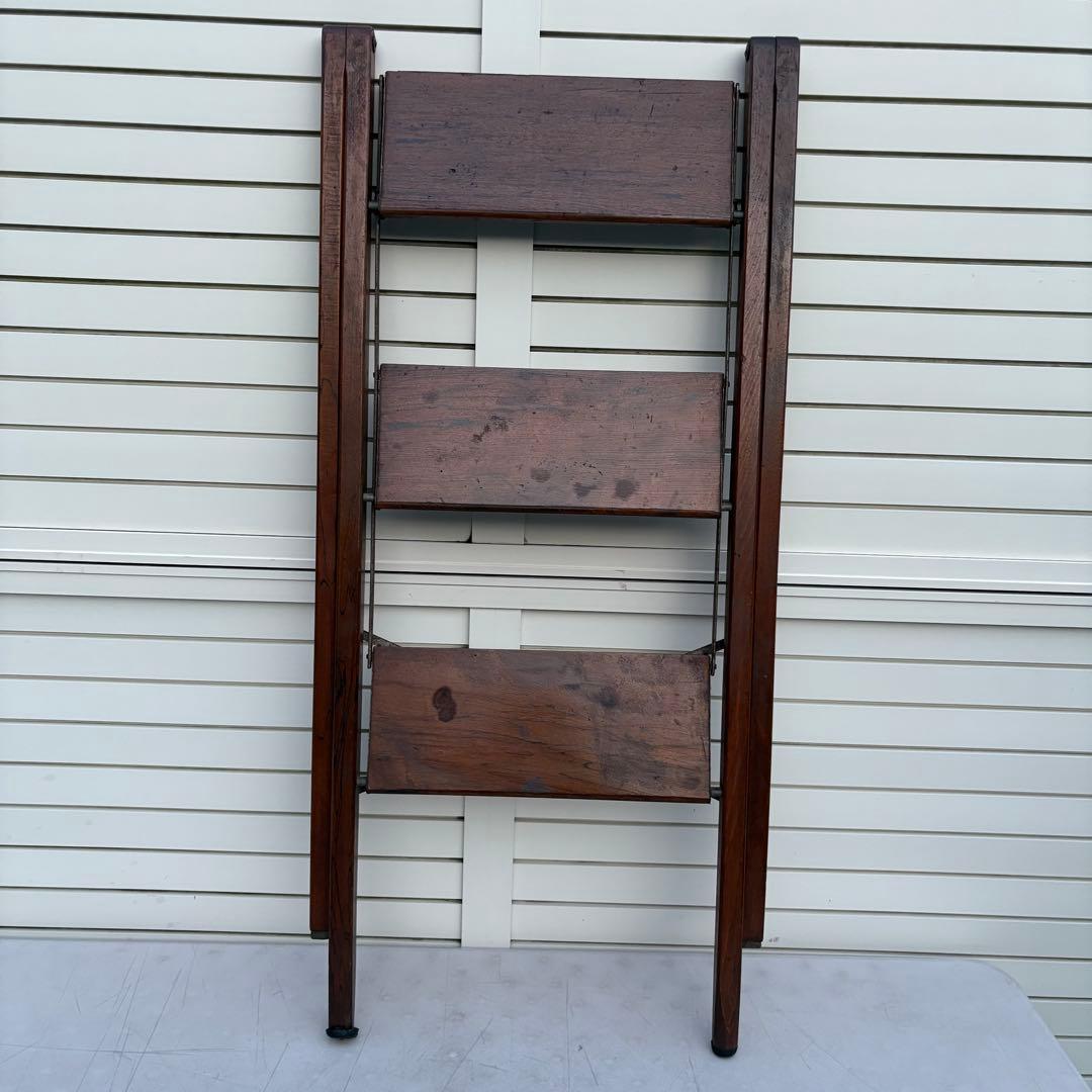 1970年代 ビンテージ 木製折畳脚立 ミッドセンチュリー