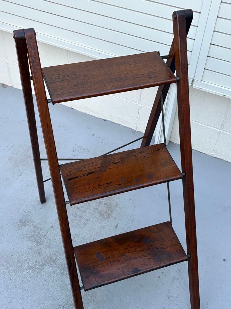 1970年代 ビンテージ 木製折畳脚立 ミッドセンチュリー