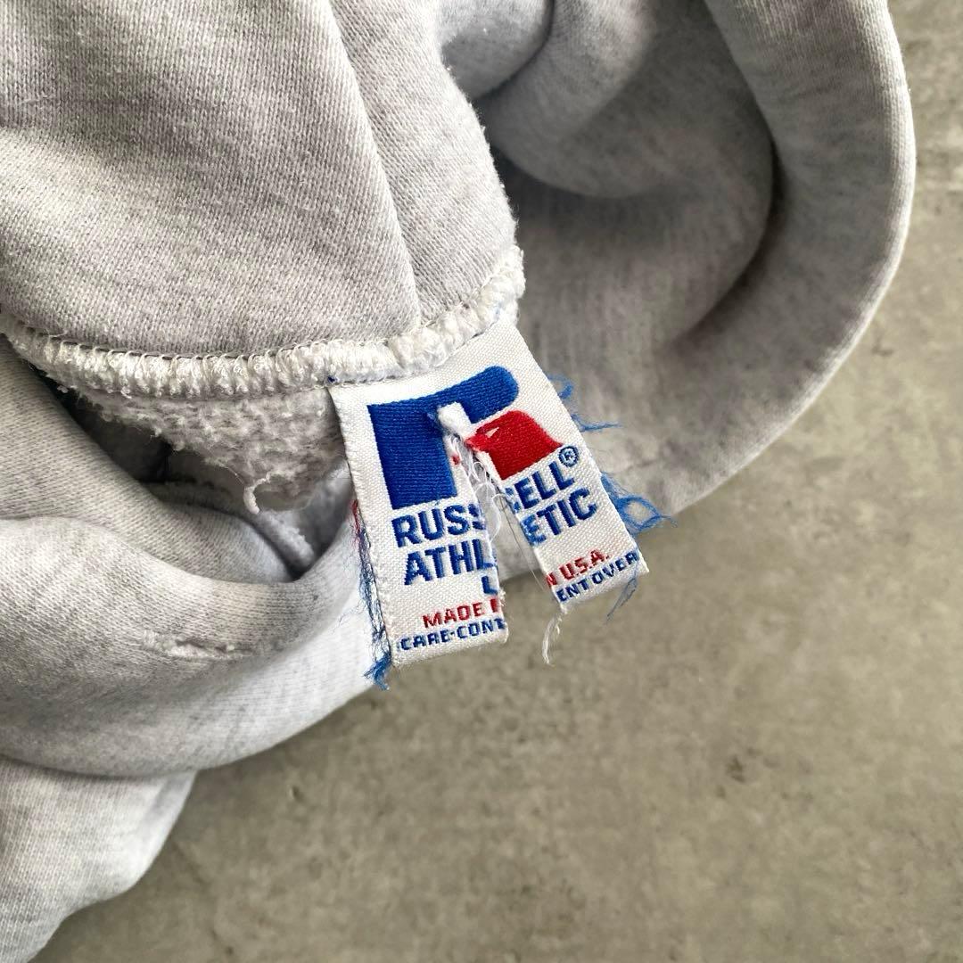 神サイズ 90s ラッセル 無地 パーカー USA製 L シルバー グレー
