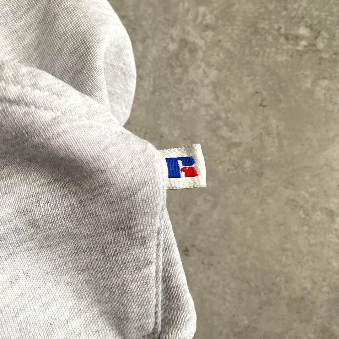 神サイズ 90s ラッセル 無地 パーカー USA製 L シルバー グレー