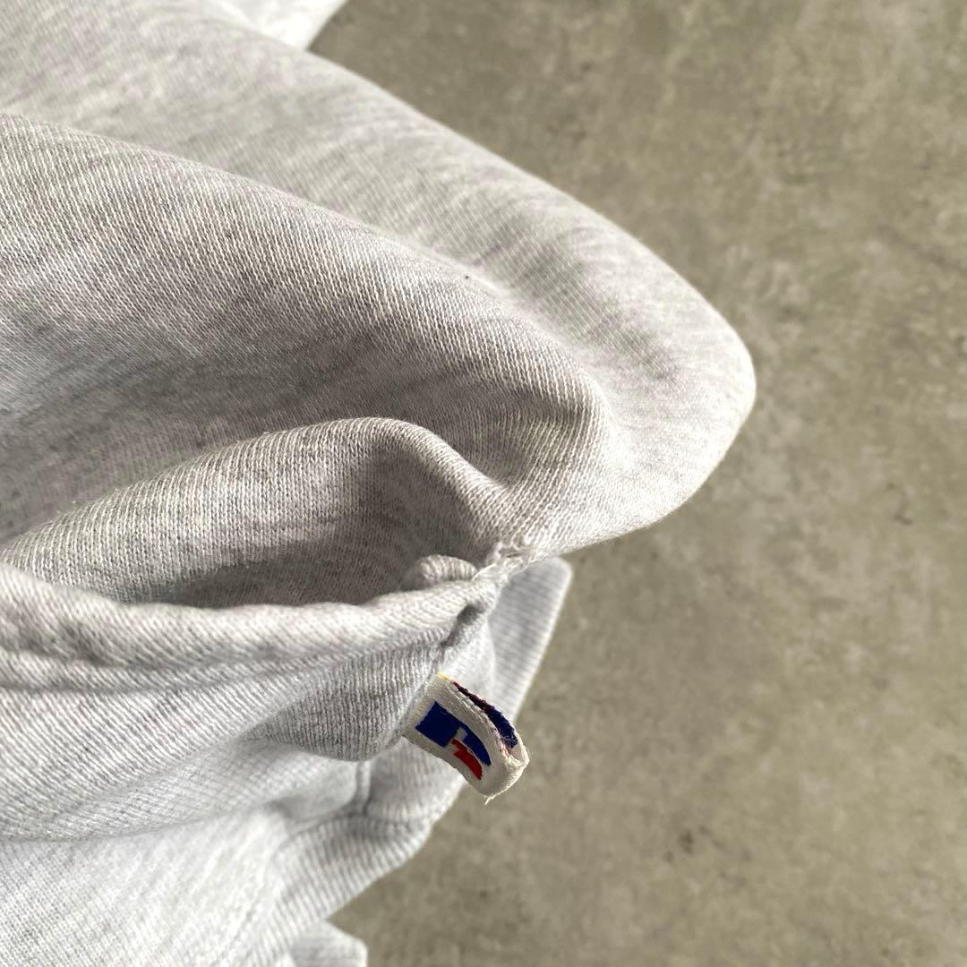 神サイズ 90s ラッセル 無地 パーカー USA製 L シルバー グレー