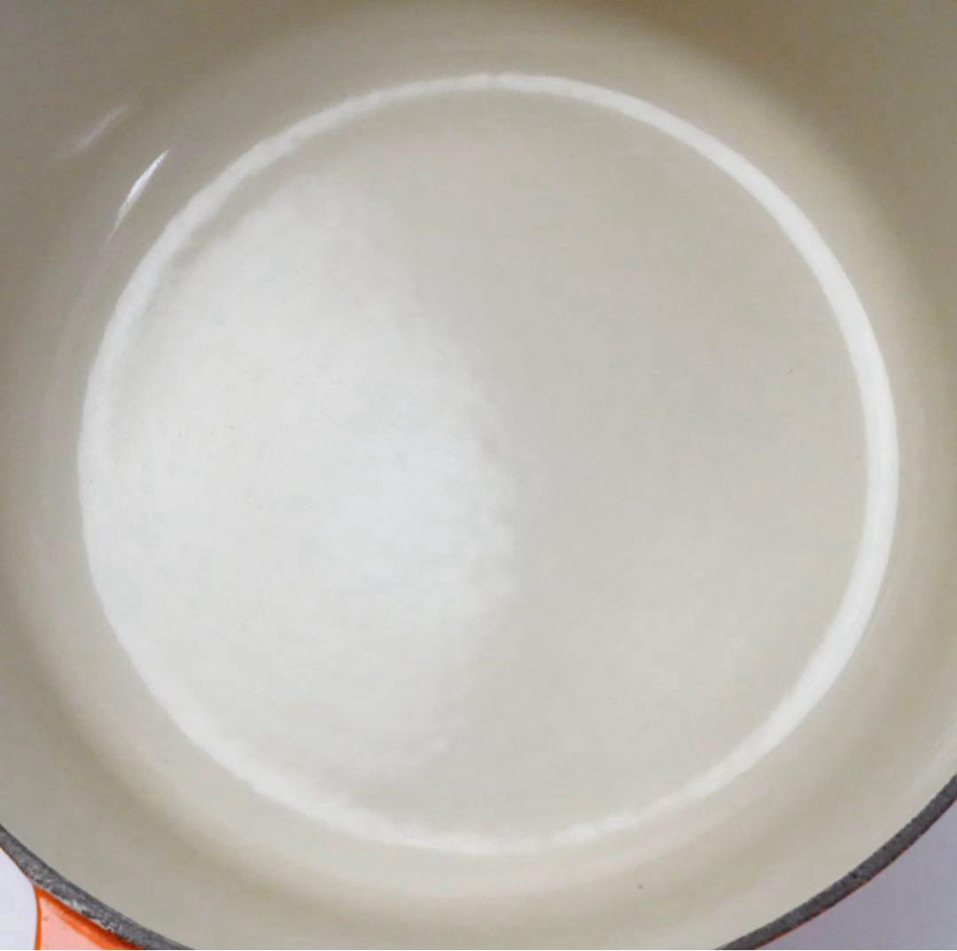 【美品】LE CREUSET　ココット ロンド オレンジ　22cm