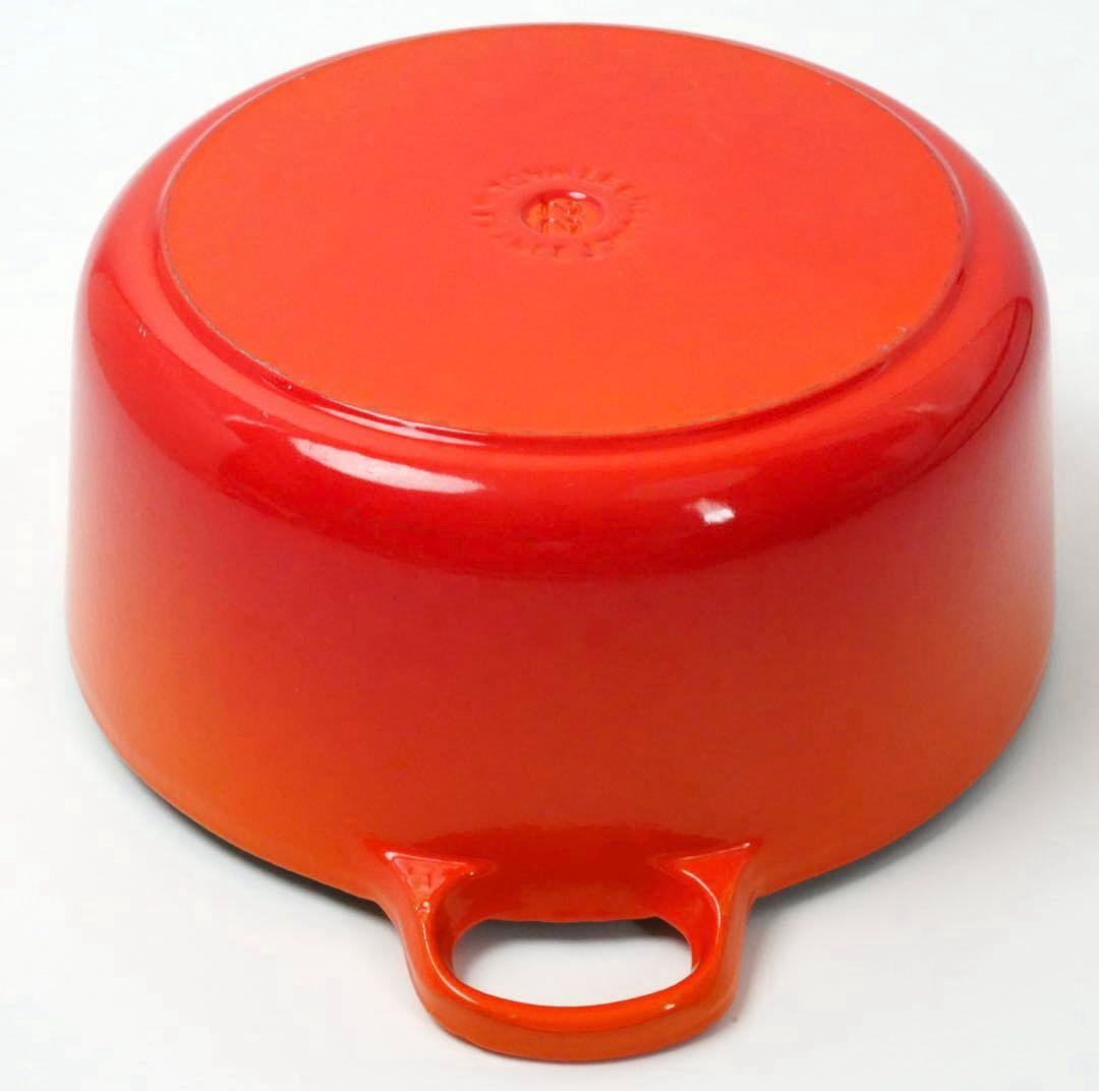 【美品】LE CREUSET　ココット ロンド オレンジ　22cm