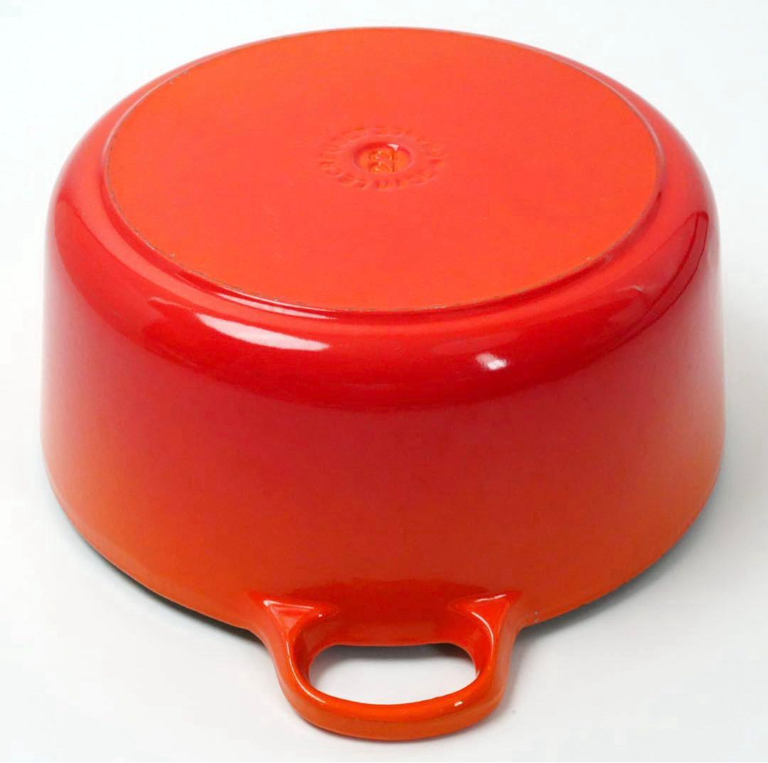【美品】LE CREUSET　ココット ロンド オレンジ　22cm