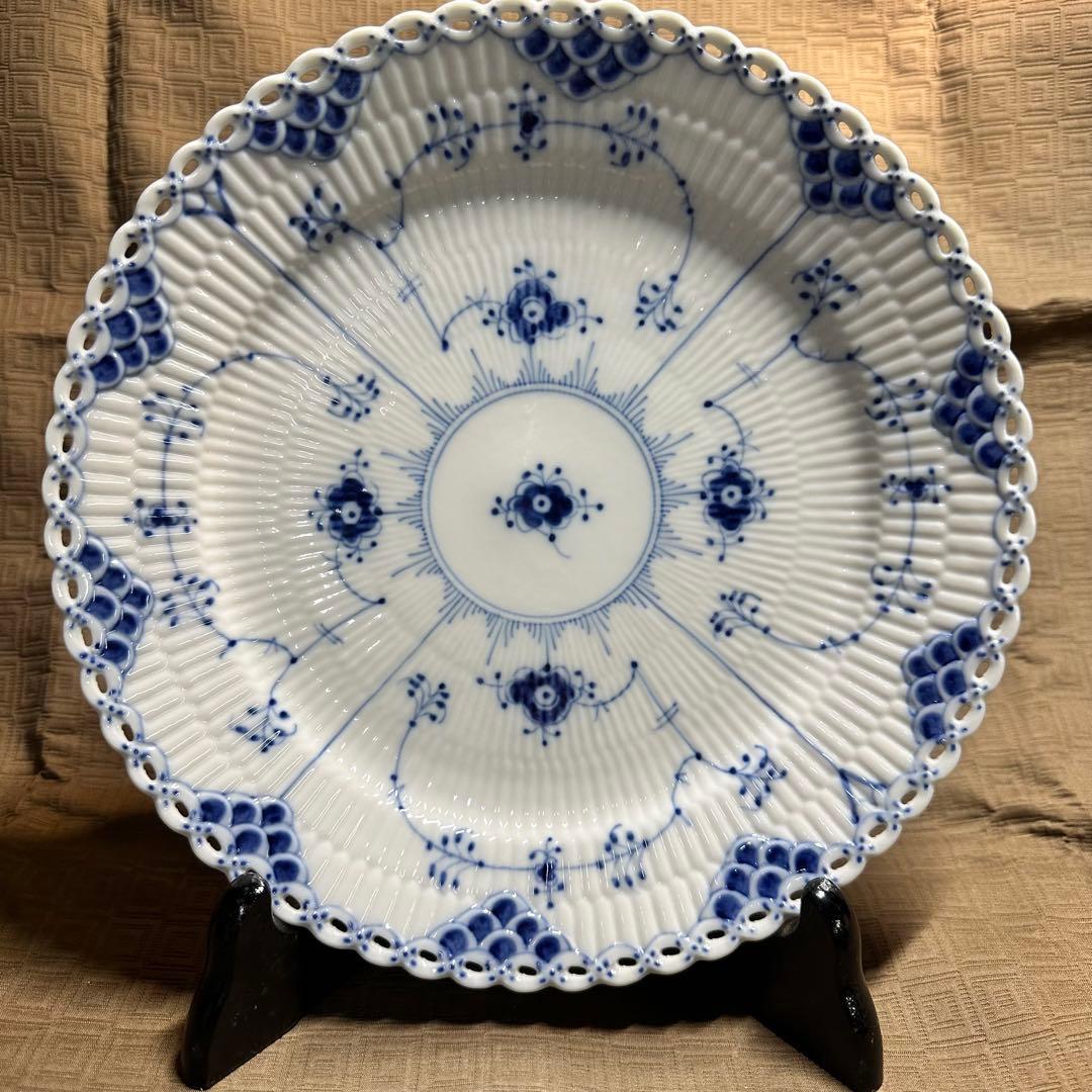 ロイヤルコペンハーゲン ブルーフルーテッド プレート フルレース 25cm