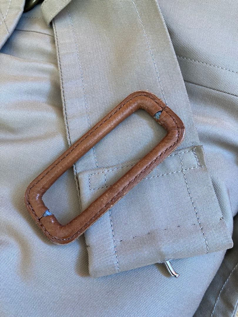 バーバリーズ　裏地　ノバチェック　ダブルトレンチコート　玉虫色　ベルト付　M