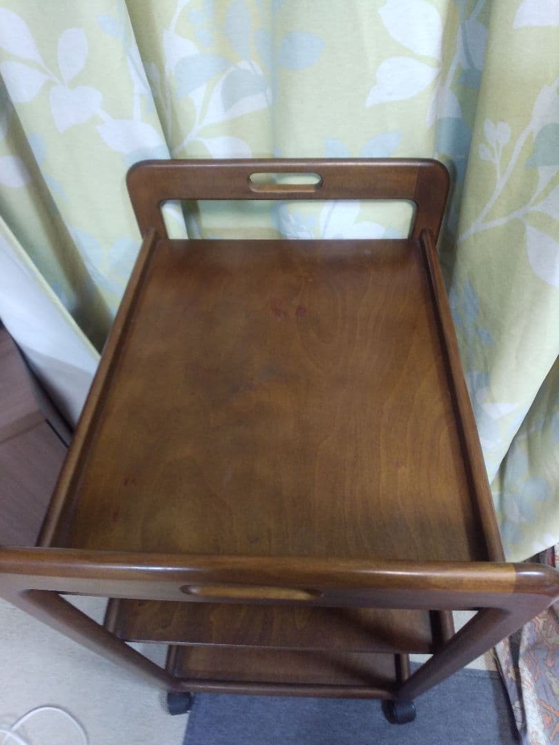 ワゴンカリモクキッチンワゴン 木製 3段 キャスター付き 配膳上げ膳 値下げ不可