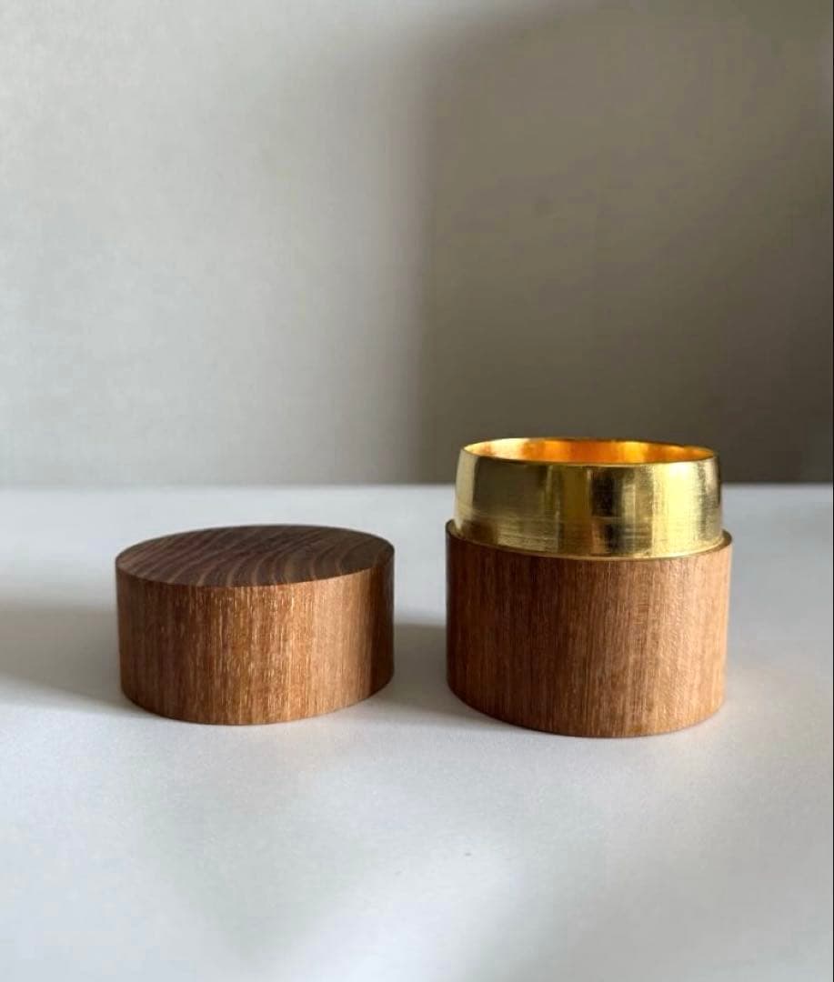 茶道具 本桑 和巾棗 中次 茶器 茶入 内金箔張 薄器 棗 和巾 薄茶器 裏千家