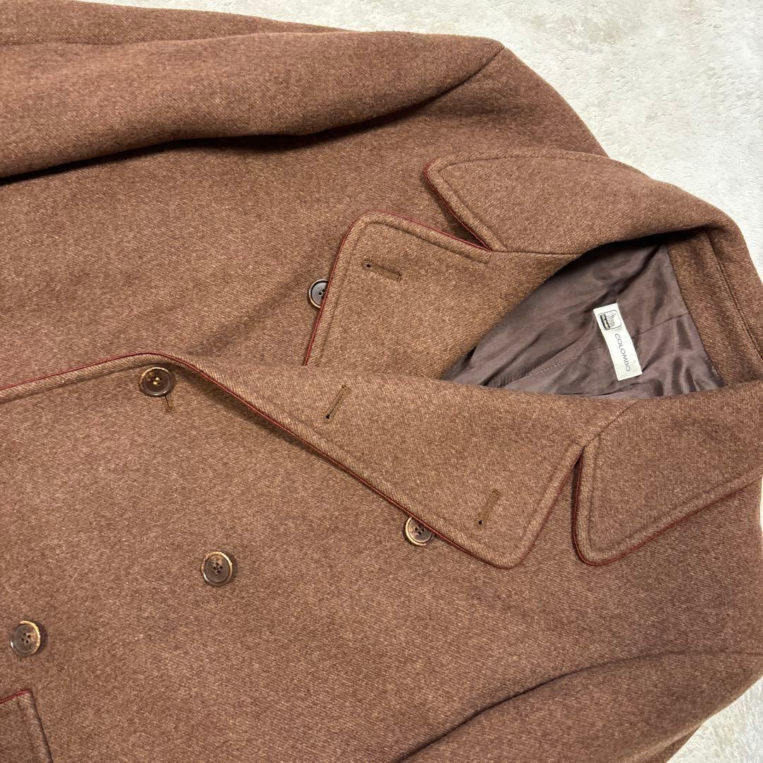 COLOMBO ダブルブレストコート メルトン 50 XLサイズ相当 パイピング