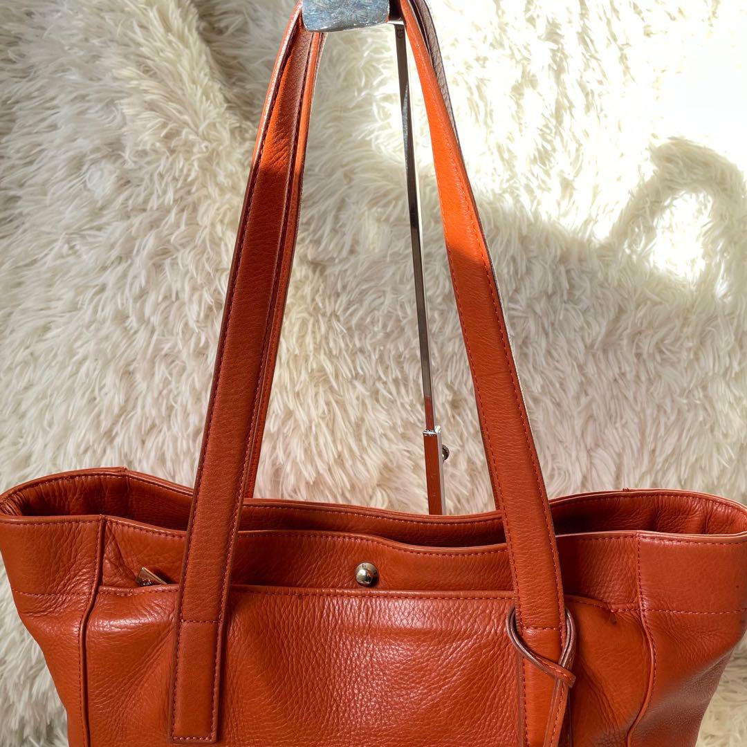 aniaryアニアリ ブラウンレザートートバッグA4収納可能 肩掛け可能