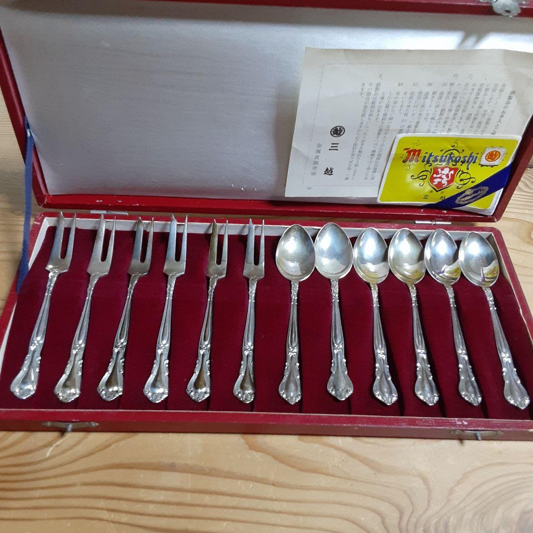 銀製　デザートスプーン6本 フォーク6本 197g