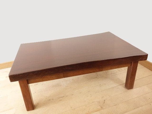 北海道手作り家具　クスノキ（楠）材　一枚板座卓１０００