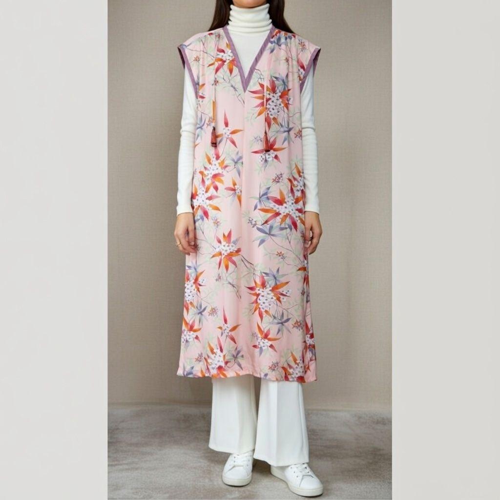 Vネック ワンピース　着物リメイク